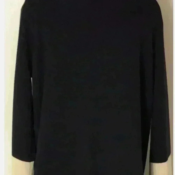 Black wool blend black sweater bell stripe sleeves - Picture 3 of 6